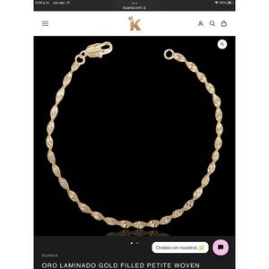 Laminated Gold Filled Petite Woven Gold Bracelet Delicate Jewelry‎ 2.2N-7